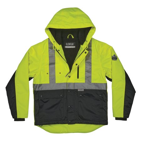 Ergodyne Workwear Jacket, Class 2, Type R, Lime, Size XL 8275